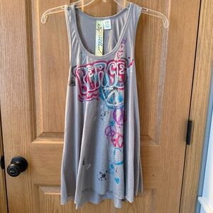 Live to be Spoiled Gray Graphic Tank Top